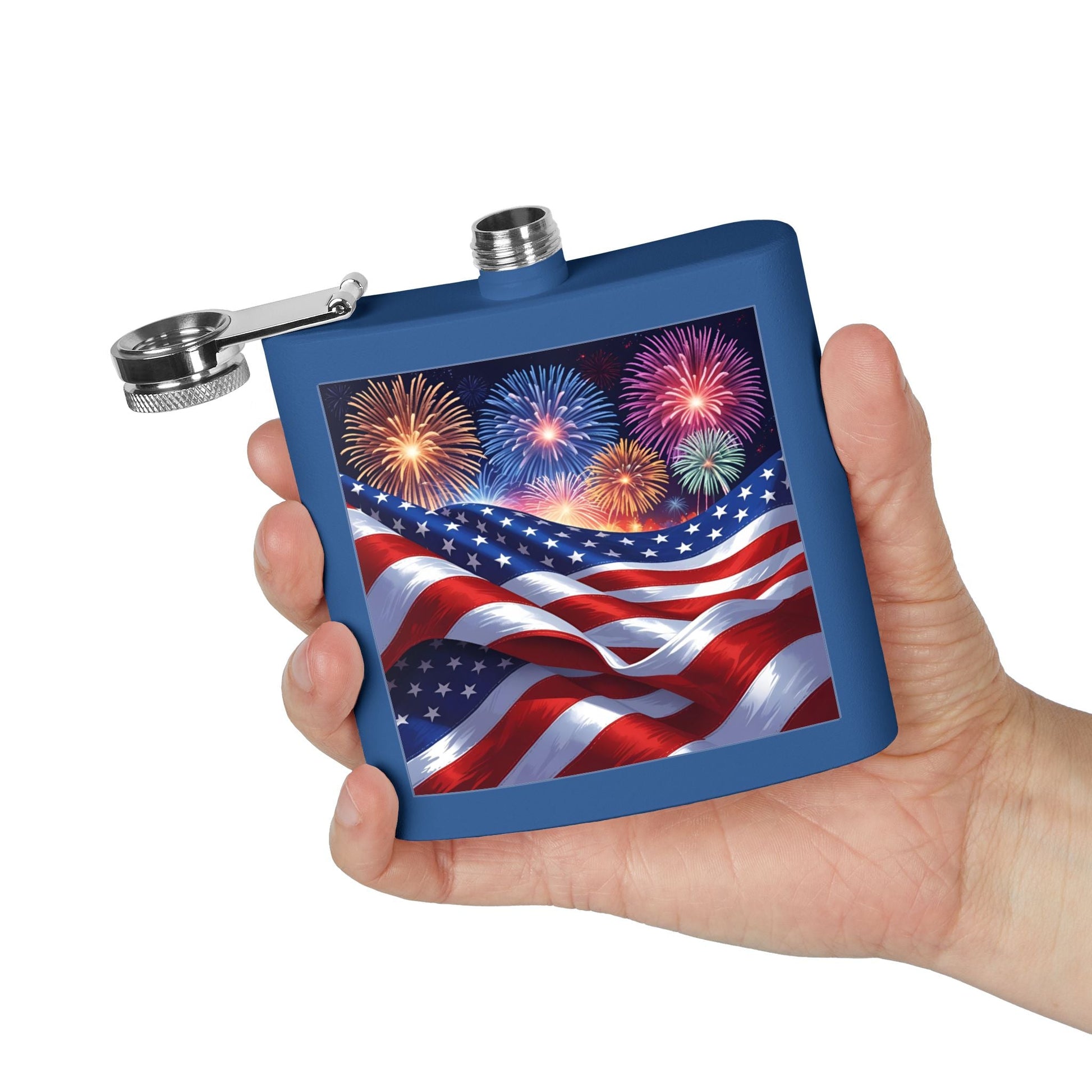 Patriotic 6oz Stainless Steel Flask – American Flag Design, Great for 4th of July, Tailgating, or Military Tribute