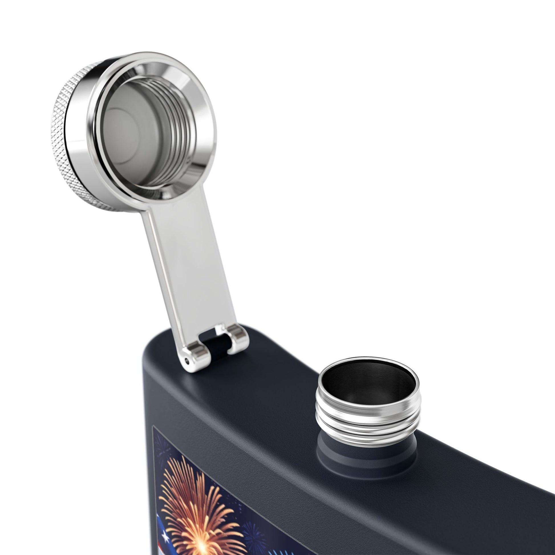 Patriotic Stainless Steel Flask | 4th of July Gift | American Flag Design | Tailgating Accessory | Military Tribute – 6oz Mug by Printify