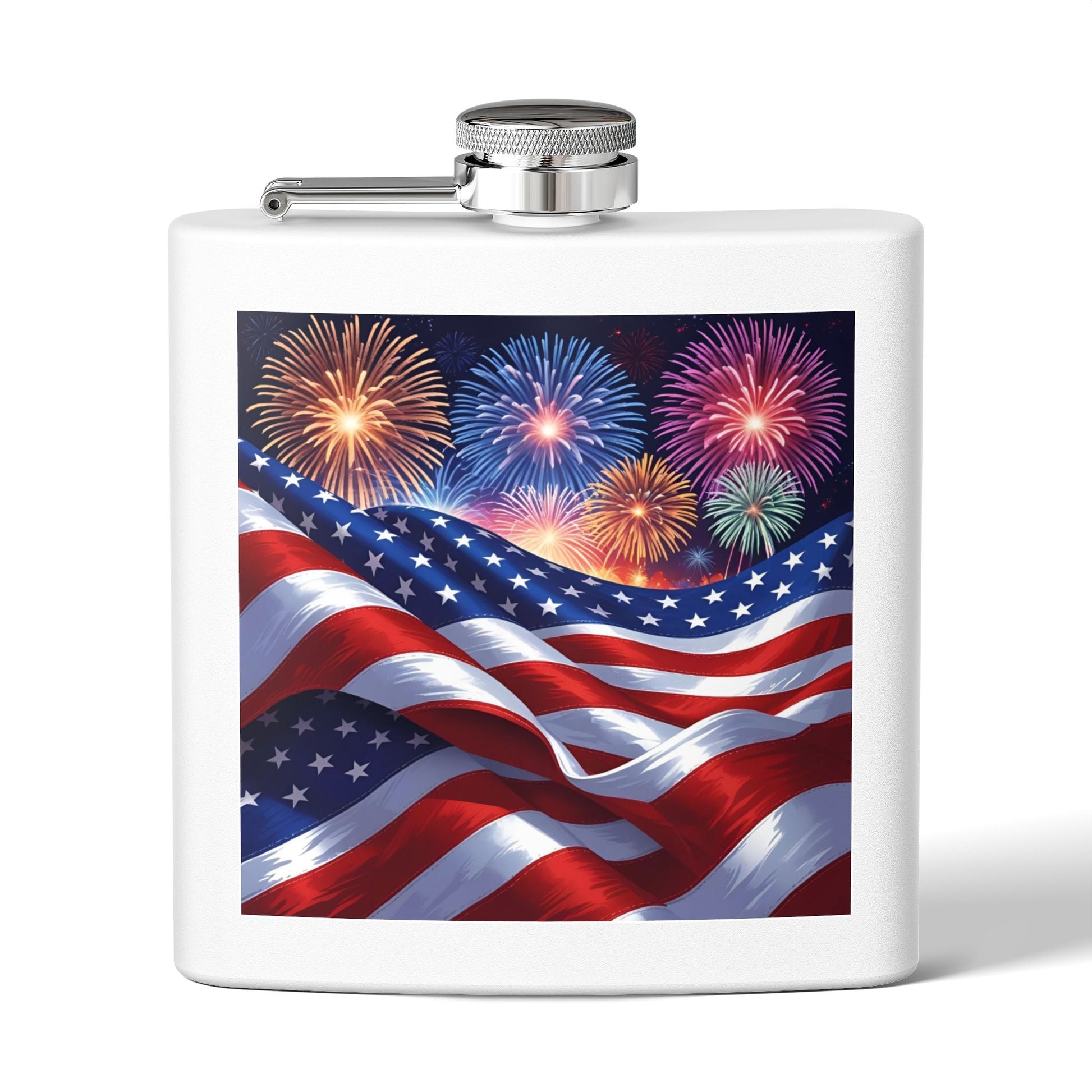Patriotic 6oz Stainless Steel Flask – American Flag Design, Great for 4th of July, Tailgating, or Military Tribute