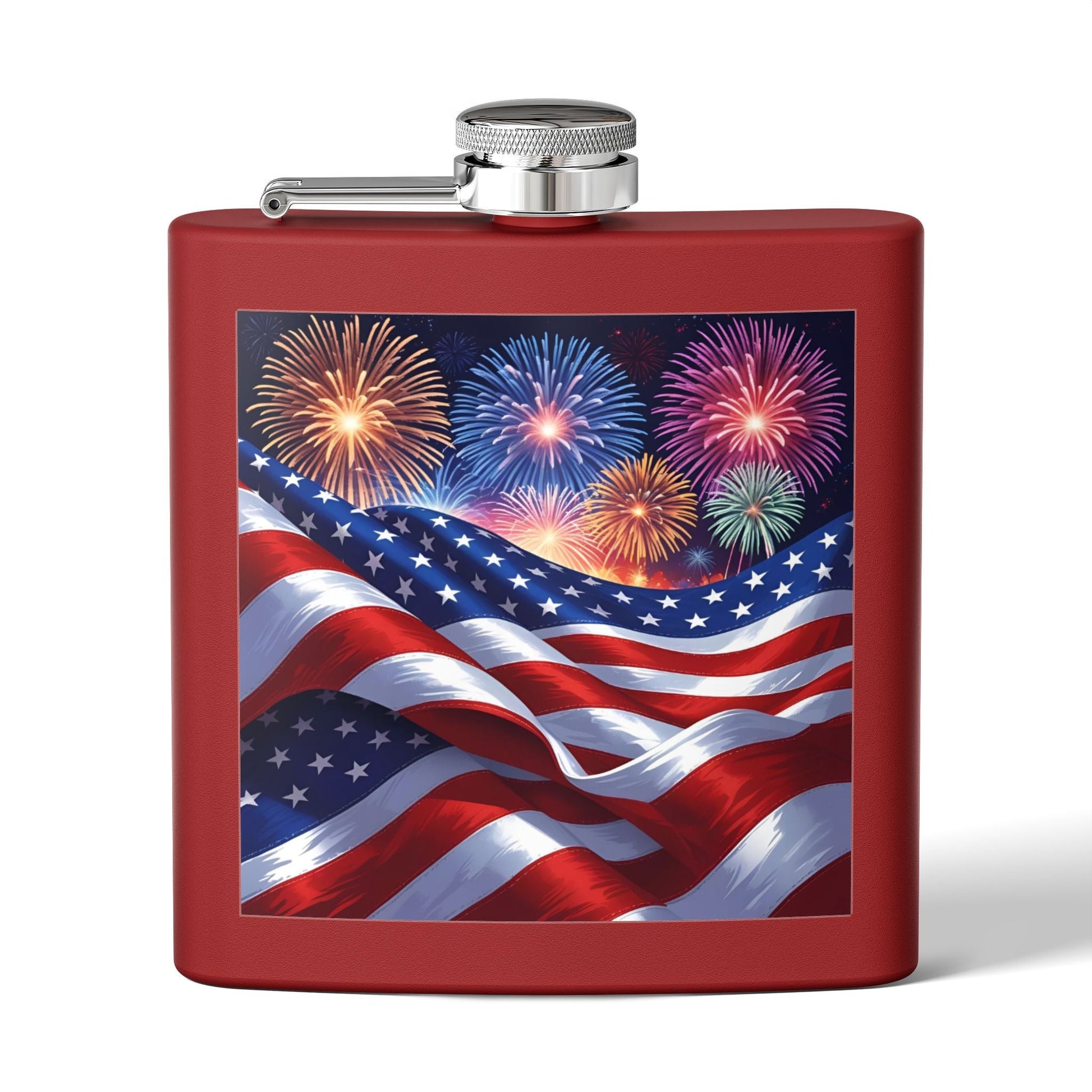 Patriotic 6oz Stainless Steel Flask – American Flag Design, Great for 4th of July, Tailgating, or Military Tribute