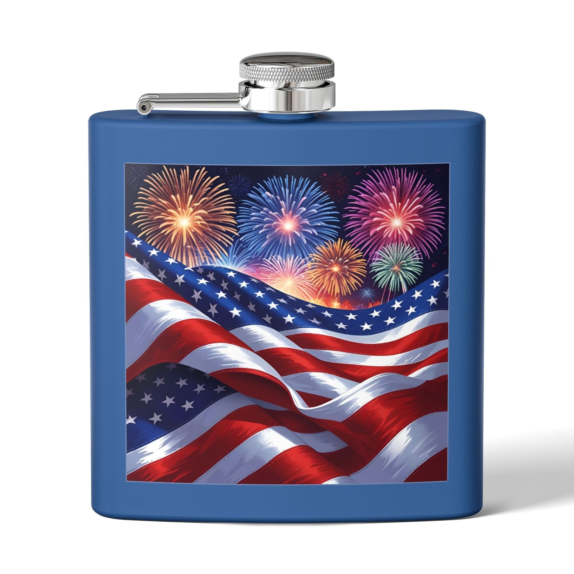 Patriotic 6oz Stainless Steel Flask – American Flag Design, Great for 4th of July, Tailgating, or Military Tribute