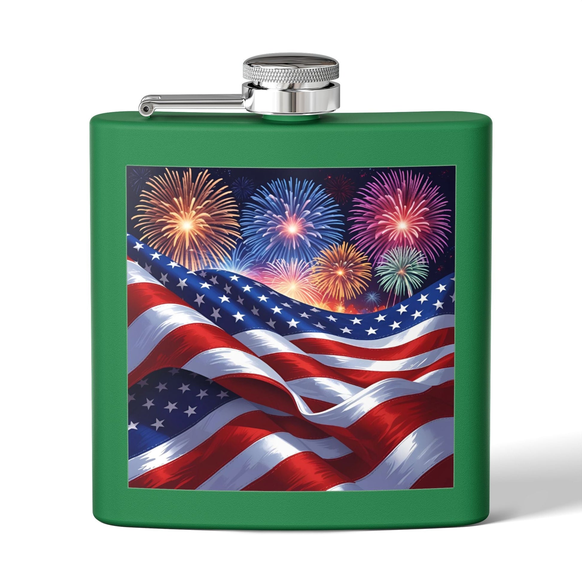 Patriotic 6oz Stainless Steel Flask – American Flag Design, Great for 4th of July, Tailgating, or Military Tribute