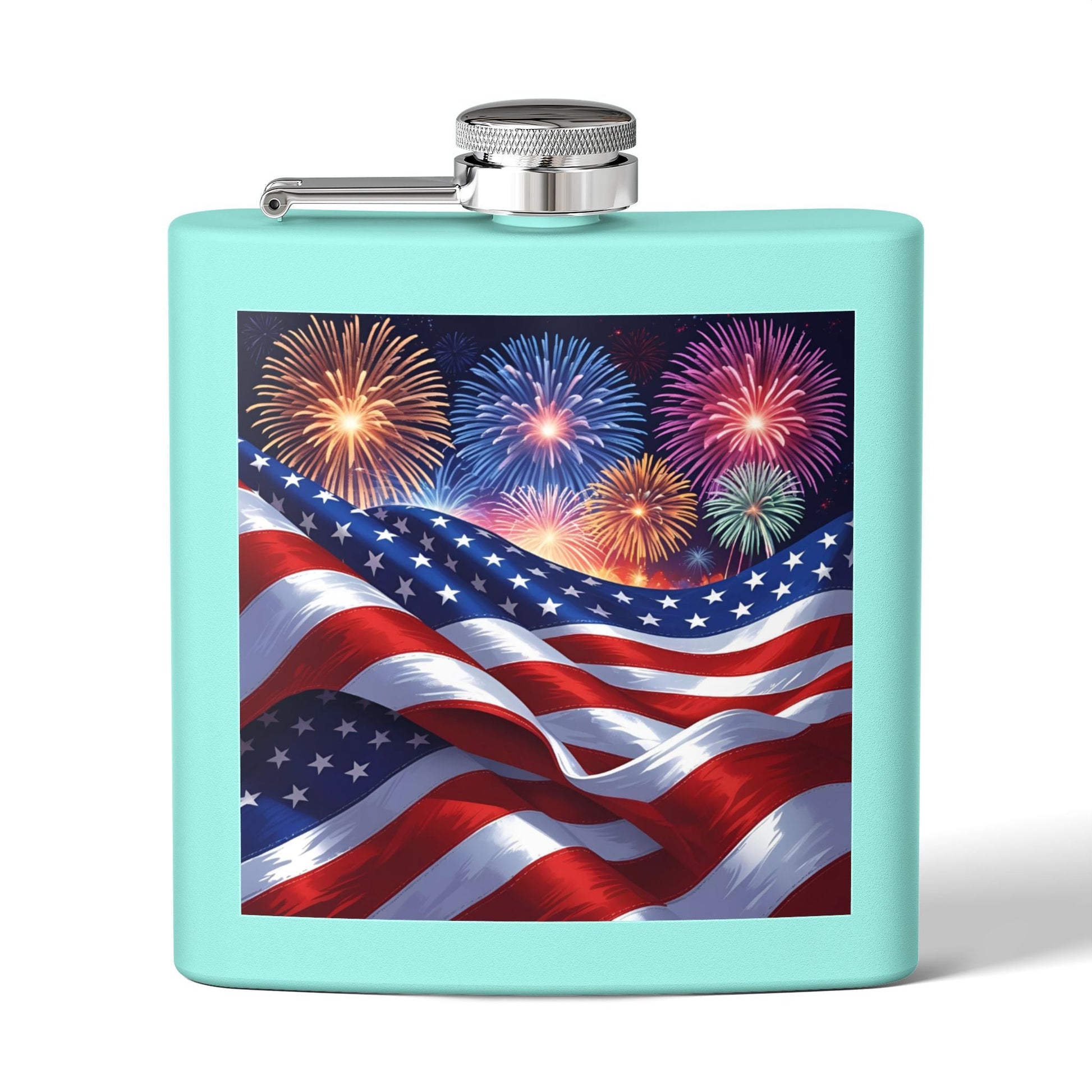 Patriotic 6oz Stainless Steel Flask – American Flag Design, Great for 4th of July, Tailgating, or Military Tribute