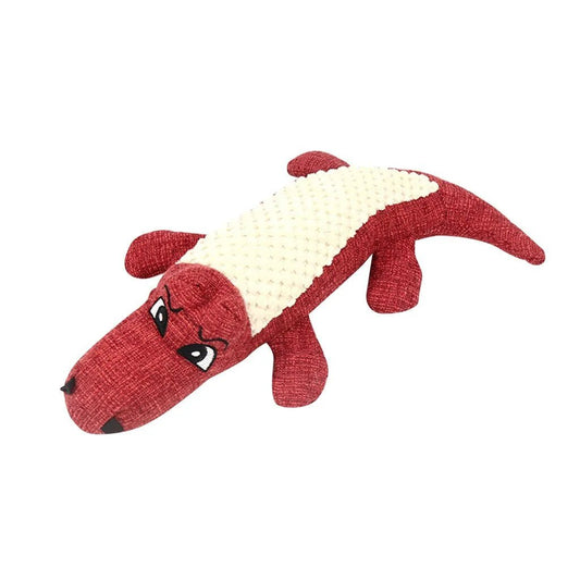 Linen - Plush - Crocodile - Dog - Toy - Squeaky - Chew | Shop Sbrtn Homes – Red Pet by SbrTnHomes