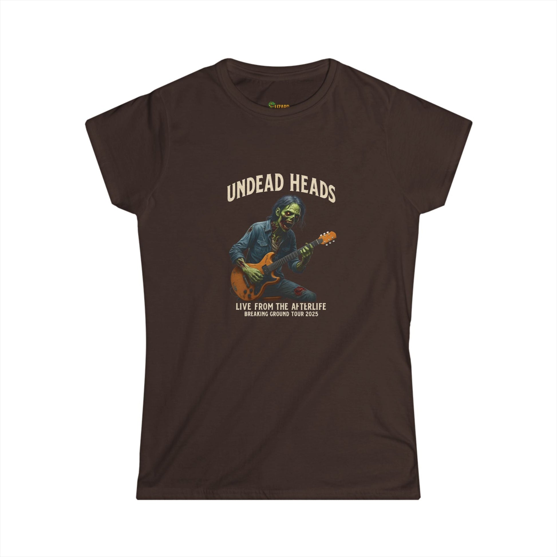 Undead Heads Women’s Tour Tee – Softstyle Graphic Rock Shirt | Music Lover Gift & Concert Apparel – Dark Chocolate T-Shirt by Printify