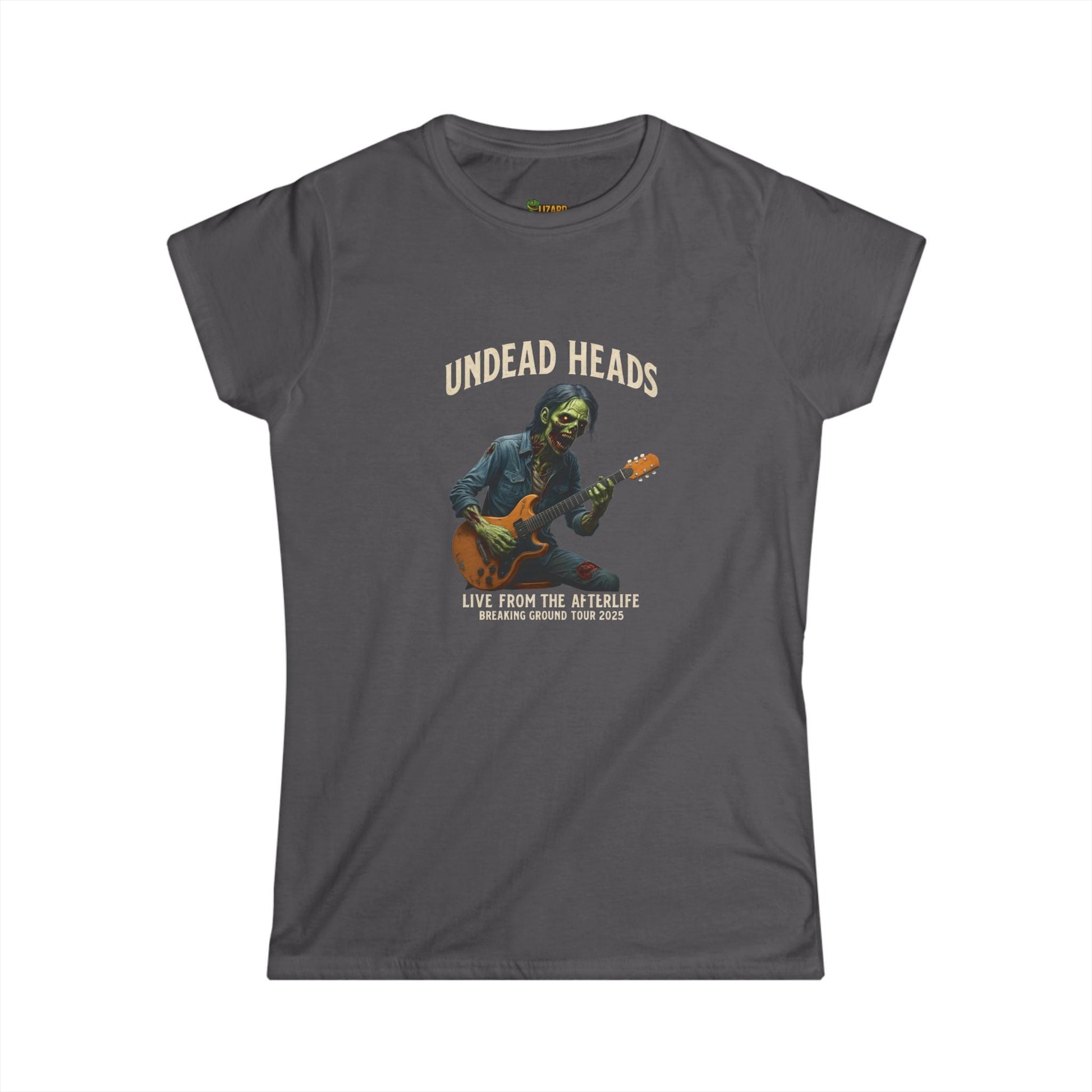 Undead Heads Women’s Tour Tee – Softstyle Graphic Rock Shirt | Music Lover Gift & Concert Apparel – Charcoal T-Shirt by Printify