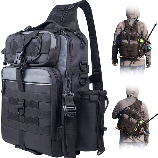 Versatile fishing gear bag with breathable mesh and multiple compartments