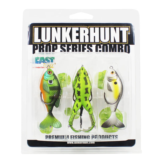 LUNKERHUNT Topwater Lure Kit – 2 Prop Fish & 1 Frog | Bass Fishing 3 - Pack with Weedless Hooks – n/a Fishing Gear by SbrTnHomes